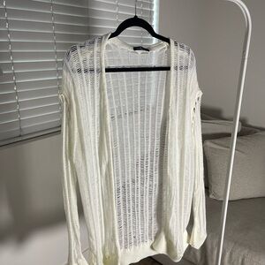 SHEIN Cream Open-Knit Cardigan